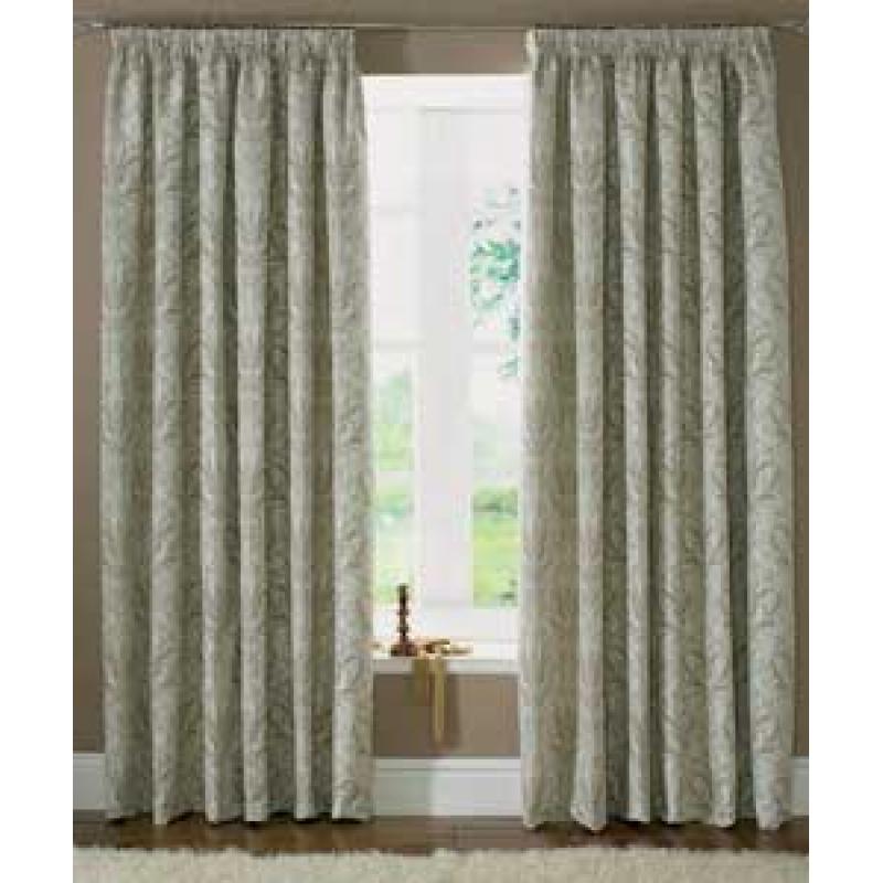 Cream and Grey Audette Lined Curtains - 102 x 90 Inch.