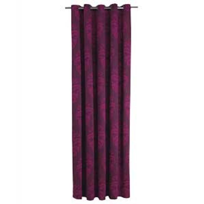 Blackcurrant Inspire Damask Lined Ring Top Curtains 90x90 In