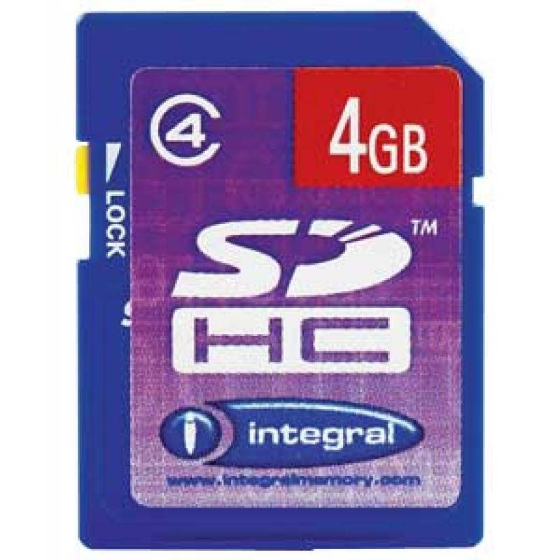 Integral 4GB SDHC Memory Card.