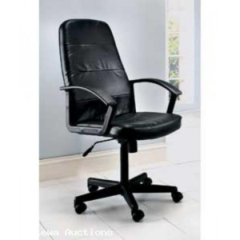 Black High Back Leather Faced Manager&#039;s Chair.